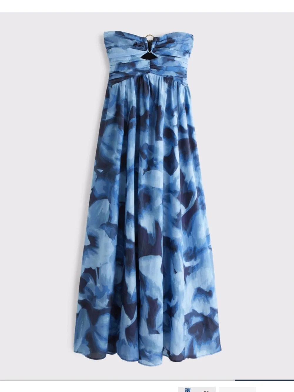 Blue Tie-Front Spaghetti Strap Sundress